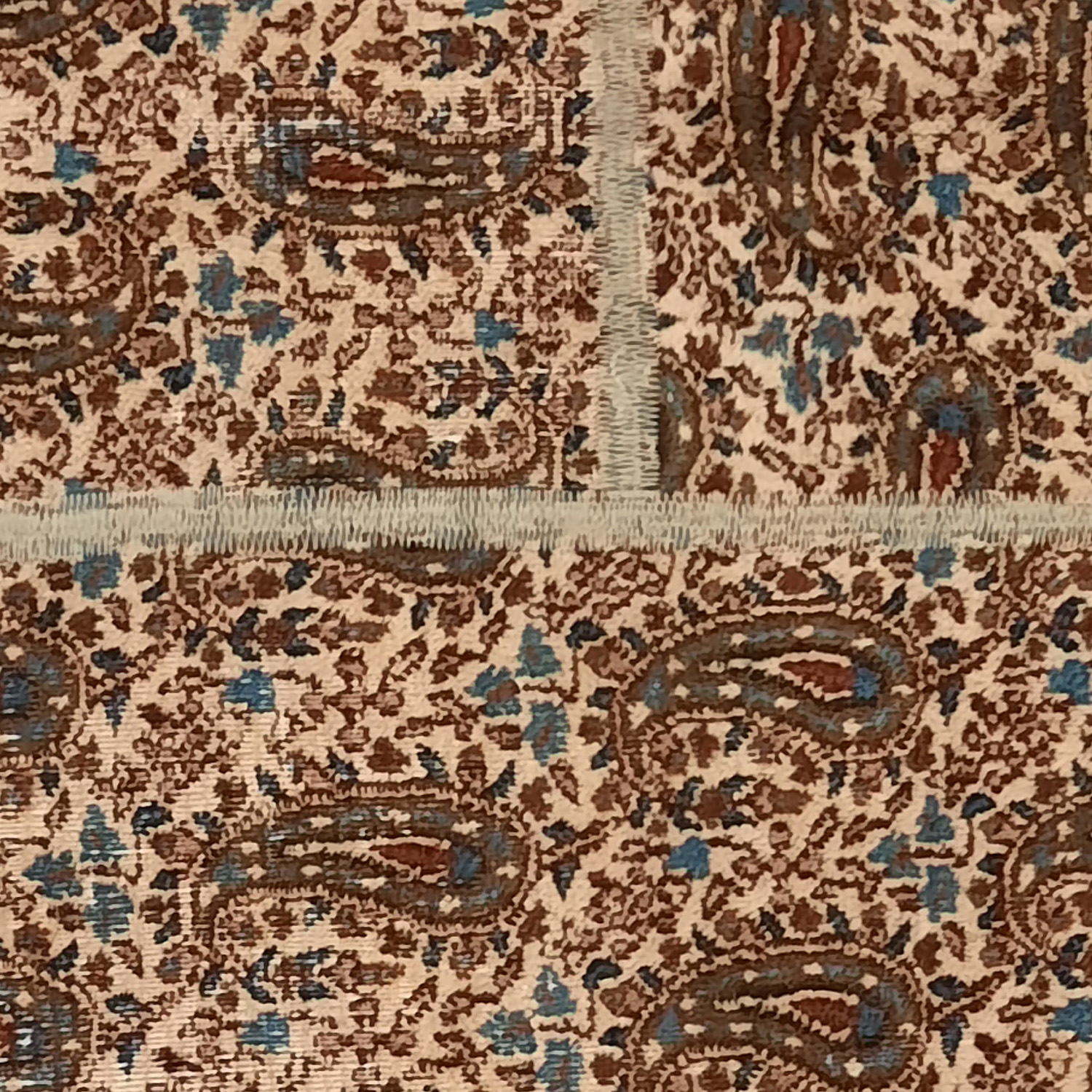 Vintage Persian Hand-Knotted Patchwork Carpet Geometric Paisley