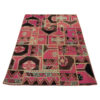 Vintage Persian Hand-Knotted Patchwork Carpet Geometric Red