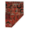 Vintage Persian Hand-Knotted Patchwork Carpet Geometric Red