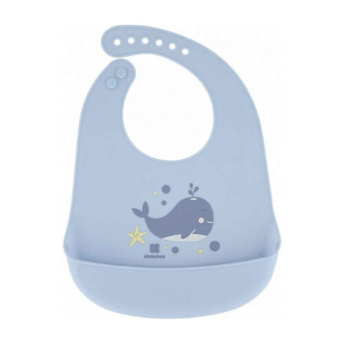 Waterproof Silicone Baby Bib for Eating with Whale Design