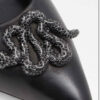 Women's Natural Leather Pump Heels Shoes Model Snake