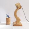 Architectural Minimalist Wooden Desk Lamp – Pencil Organizer Task Light