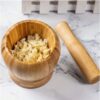 Wooden Mortar & Pestle Set in Natural Bamboo Wood