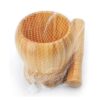 Wooden Mortar & Pestle Set in Natural Bamboo Wood
