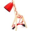 Handcrafted Wooden Giraffe Figurine Desk Lamp – Sculptural Decor