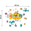 Wooden Nursery Wall Clock with Submarine Design