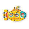 Wooden Nursery Wall Clock with Submarine Design