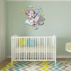 Wooden Nursery Wall Clock for Children's Room with Unicorn Design