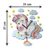 Wooden Nursery Wall Clock for Children's Room with Unicorn Design