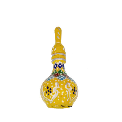 Wooden Persian Surma Dani Kohl Bottle with Persian Khatamkari Yellow (x2)
