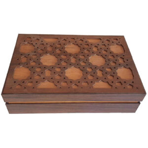 Handmade Wooden Tea Box Organizer – Multi-Functional Divided Compartments
