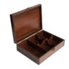 Floral Design Tea Organizer Chest – Handcrafted Wooden Box