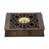 Wooden Tea Storage Chest with Persian Calligraphy Accents