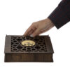 Wooden Tea Storage Chest with Persian Calligraphy Accents