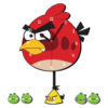 Wooden Wall Clock for Children's Room with Angry Bird Design
