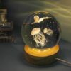 3D Crystal Ball Night Light Jellyfish Fantasy LED Lamp