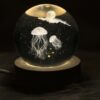 3D Crystal Ball Night Light Jellyfish Fantasy LED Lamp