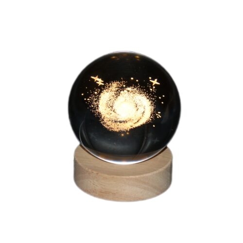 3D Crystal Ball Lamp with Milky Way Design
