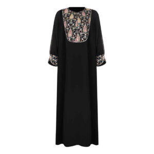 Abaya Stylish Loose Fit  for Women with Floral Paisley Design