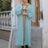 Abaya for Women Elegant with Long Sleeves & Chevron Design