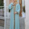 Abaya for Women Elegant with Long Sleeves & Chevron Design