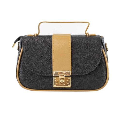 Bauletto Leather Handbag with Single Handle & Long Strap