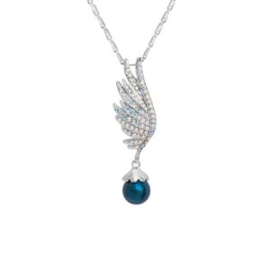 Brass Necklace for Women with Angel Wing Design