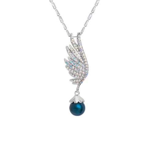 Brass Angel Wing Pendant Necklace for Women – Modern Design