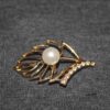 Brooch Pin Metal with Leaf Design