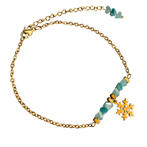 Chain Ankle Bracelet with Snowflake Design