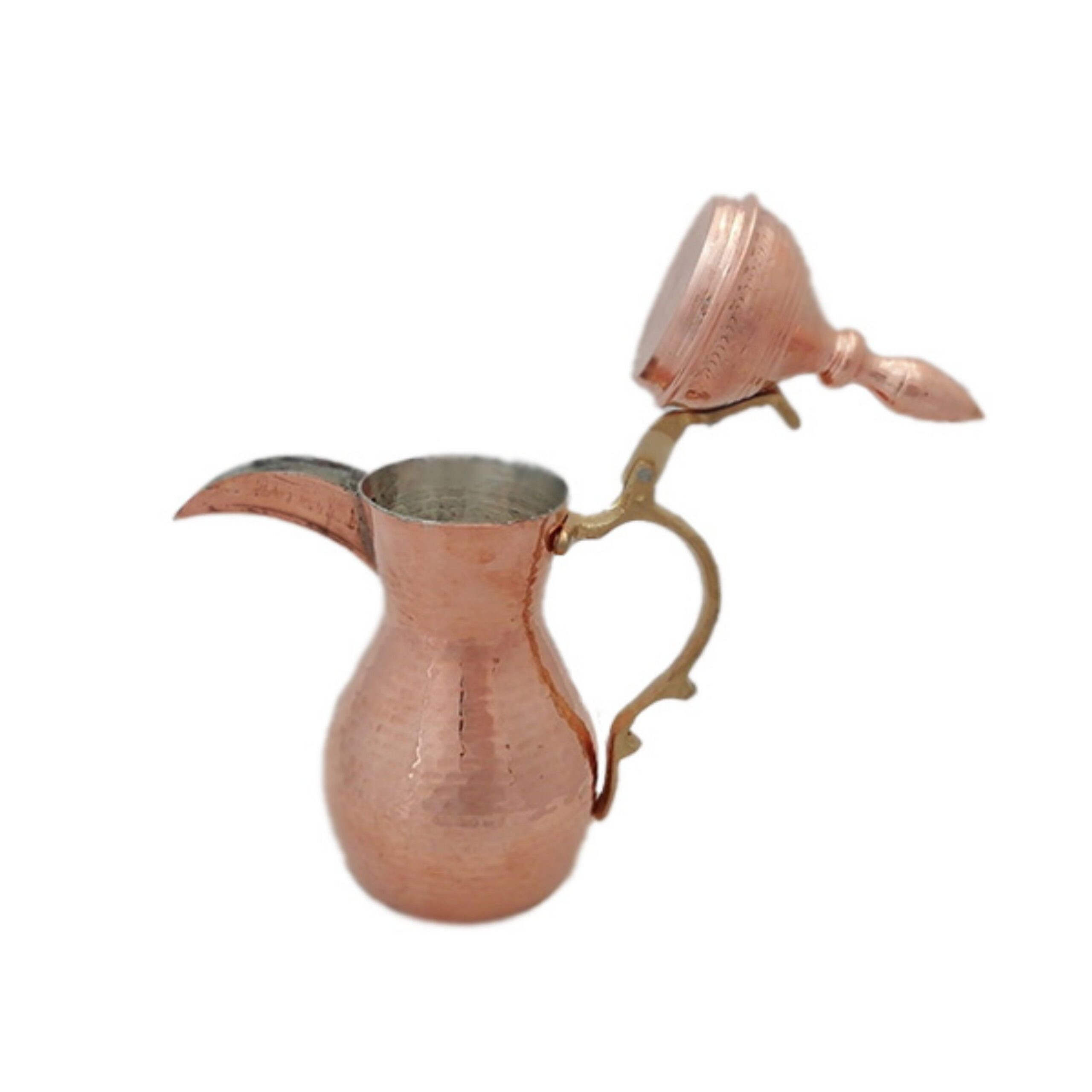 Handmade Copper Dallah Coffee Pot with Premium Brass Handle