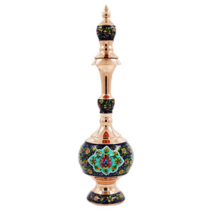 Decorative Copper Bottle Persian Minakari with Floral Design