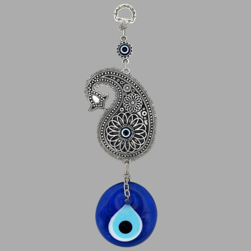 Decorative Metal Wall Hanging with Traditional Evil Eye Amulet Design