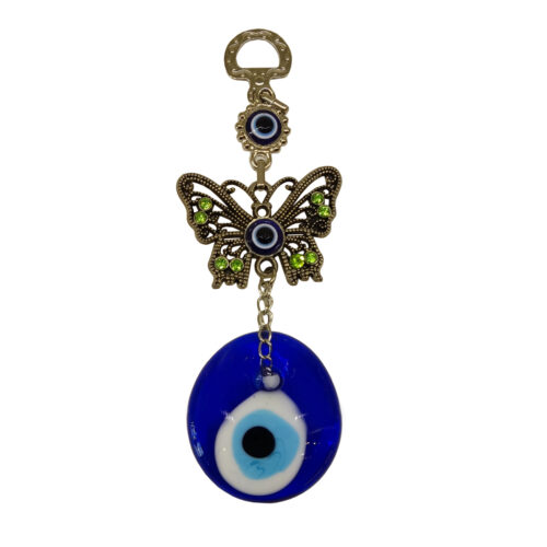 Decorative Ceramic Wall Art with Butterfly & Evil Eye Design