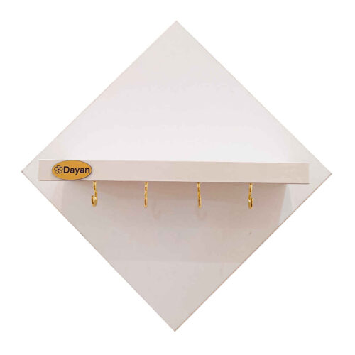 Wooden Wall Key Holder with Shelf and Four Hooks for Entryway