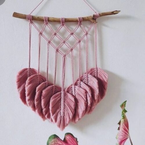Handmade Cotton Macramé Wall Hanging Tapestry, Boho Geometric Wall Decor