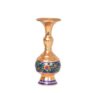 Decorative Persian Copper Vase, Handcrafted with an Elegant Floral Design, Perfect for Displaying Single Stems