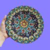 Decorative Pottery Plate In Persian Minakari Handmade Wall Art Floral