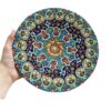 Decorative Pottery Plate In Persian Minakari Handmade Wall Art Floral