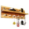 Decorative & Wooden Wall Key Holder with Shelf & 6 Hooks