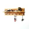 Decorative & Wooden Wall Key Holder with Shelf & 6 Hooks