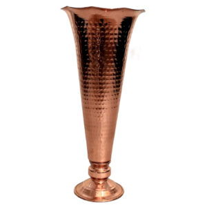 Handcrafted Decorative Persian Copper Vase with a Hammered Texture, Featuring the Elegant Suri Trumpet Model