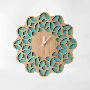 Handcrafted Persian Wooden Wall Clock