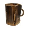 Handcrafted Wooden Makeup Brush Holder with Artistic Design and Handle