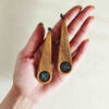 Handcrafted Wooden Earrings - Patteh Embroidery Inspired Design