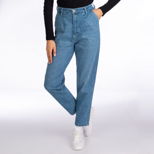 Women's High Rise Straight Leg Jeans in Blue for Stylish Everyday Wear