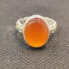 Islamic Yemeni Aqeeq Silver Ring for Men with Hirz of Imam Jawad
