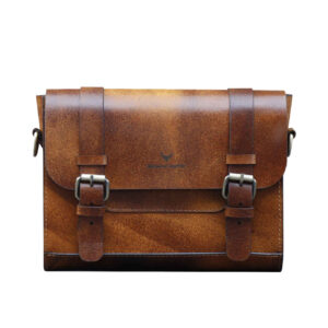 Luxurious Handcrafted Leather Shoulder Bag – Dark Brown