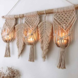 Macrame Wall Hanging Handcrafted Tapestry Art with Vase