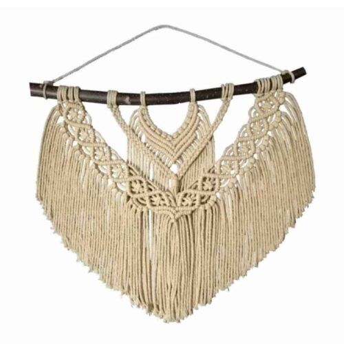 Handmade Cotton Macramé Wall Hanging Tapestry, Boho Geometric Wall Decor for Home